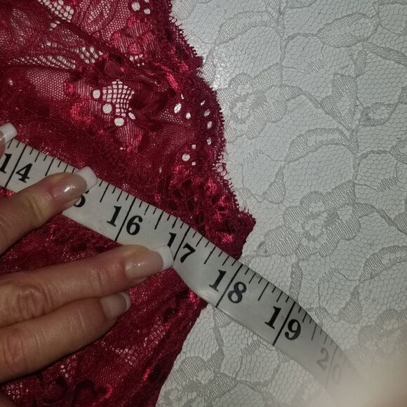 Lingerie Sleepwear burgundy lace and mesh nwt size 18W - Picture 12 of 14